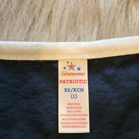 NWT Way to celebrate patriotic womens sheer red, white and blue tshirt size xs - Picture 2 of 6